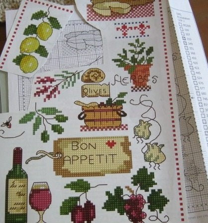 Borduurpatroon  Merklap Frankrijk  Bon Appetit  nr 5897, Verzenden, Nieuw, Handborduren, Patroon