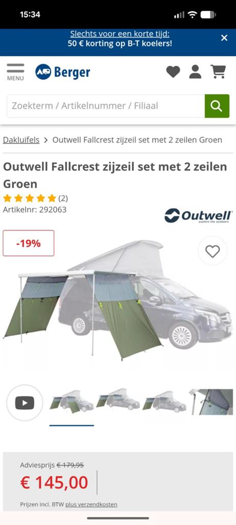 Zijwanden luifel, Caravans en Kamperen, Ophalen of Verzenden