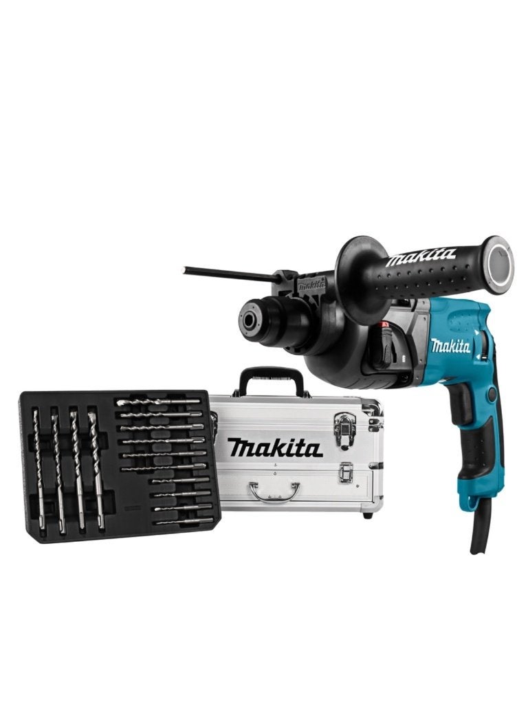 Makita Boorhamerset HR2230X4 in alu koffer, Ophalen of Verzenden, Zo goed als nieuw