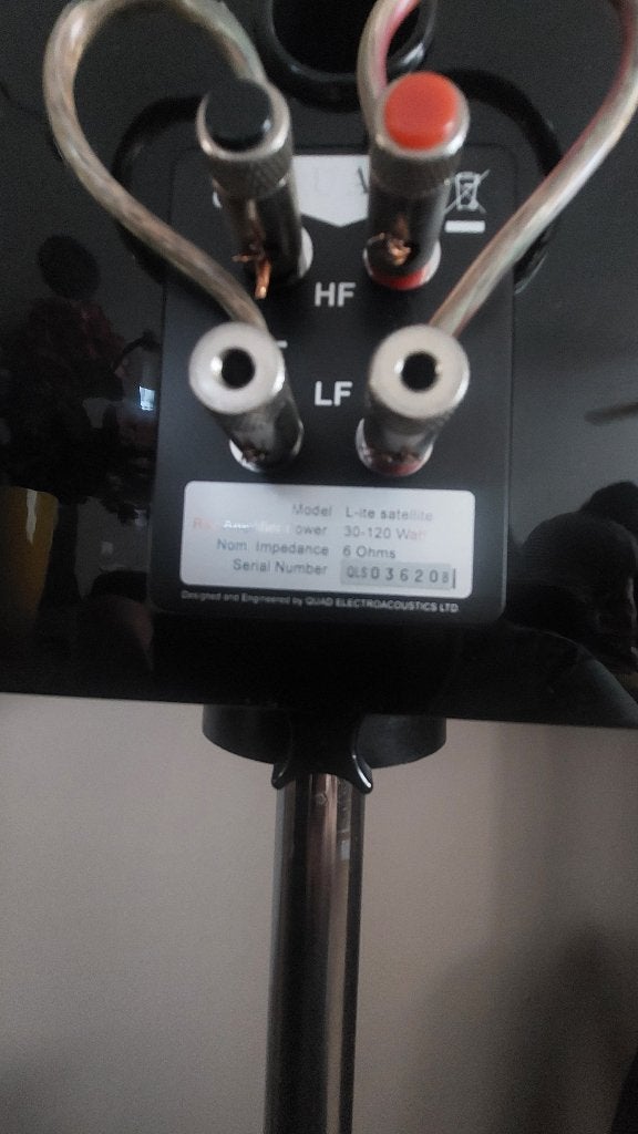 luidsprekers QUAD, Gebruikt, 60 tot 120 watt, Front, Rear of Stereo speakers, Ophalen