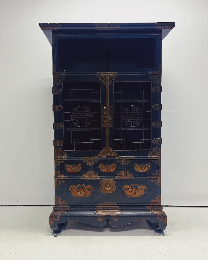 Vintage Chinese kast met metalen beslag, Ophalen, Gebruikt, Met deur(en), -