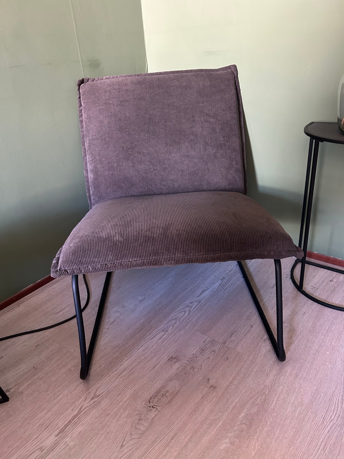 Comfortabele ribfluwelen stoel grijs, Ophalen, Gebruikt, Overige kleuren, Eén