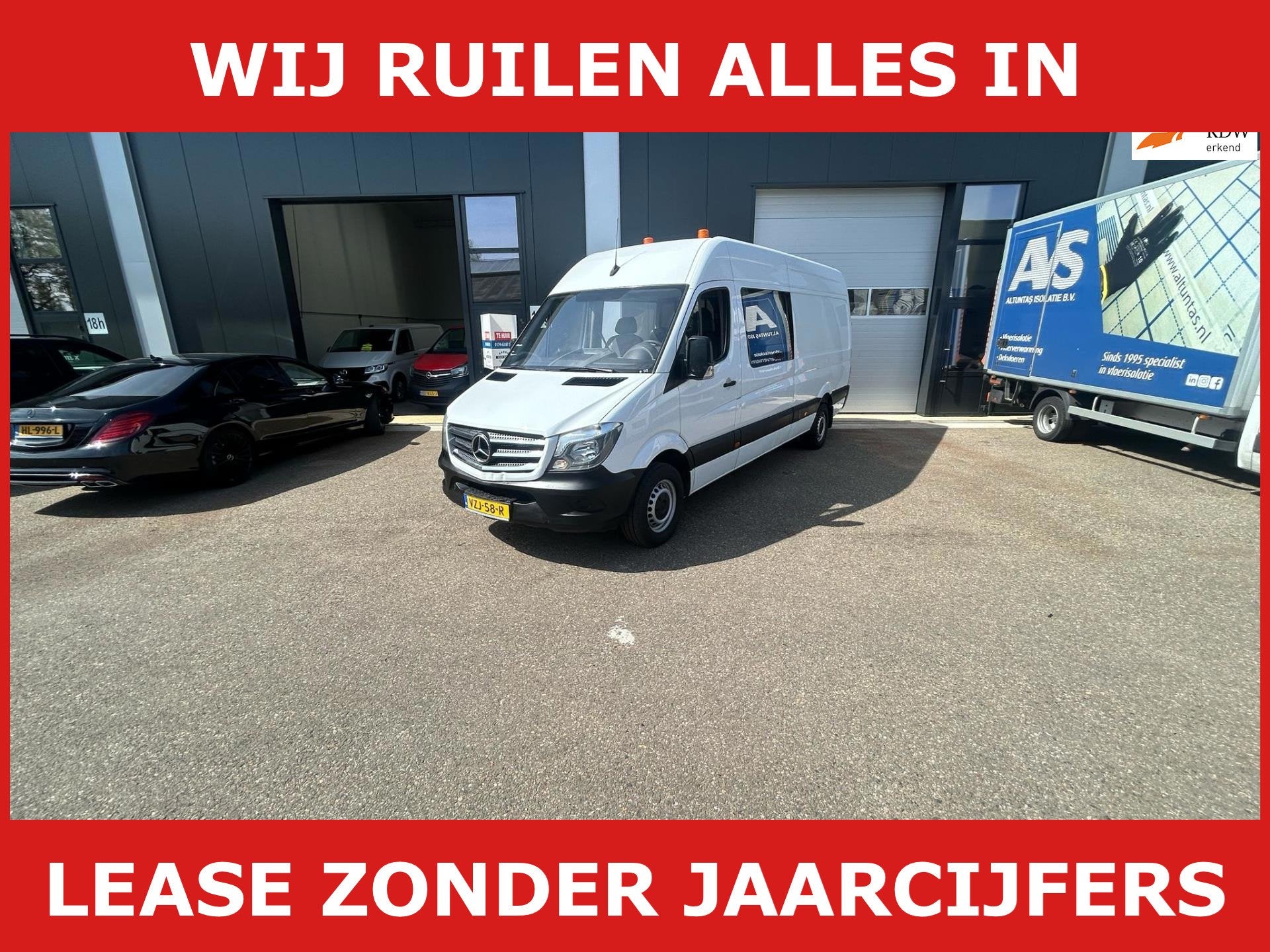Mercedes-Benz Sprinter 2.2 CDI multicab airco euro 6 dubbel, Auto's, Gebruikt, Zwart, 4 cilinders, Wit