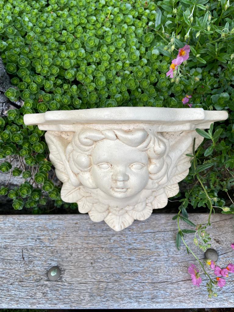Mooie wand engel wandconsole, Ophalen, Wandsculptuur, Gebruikt, 35 cm