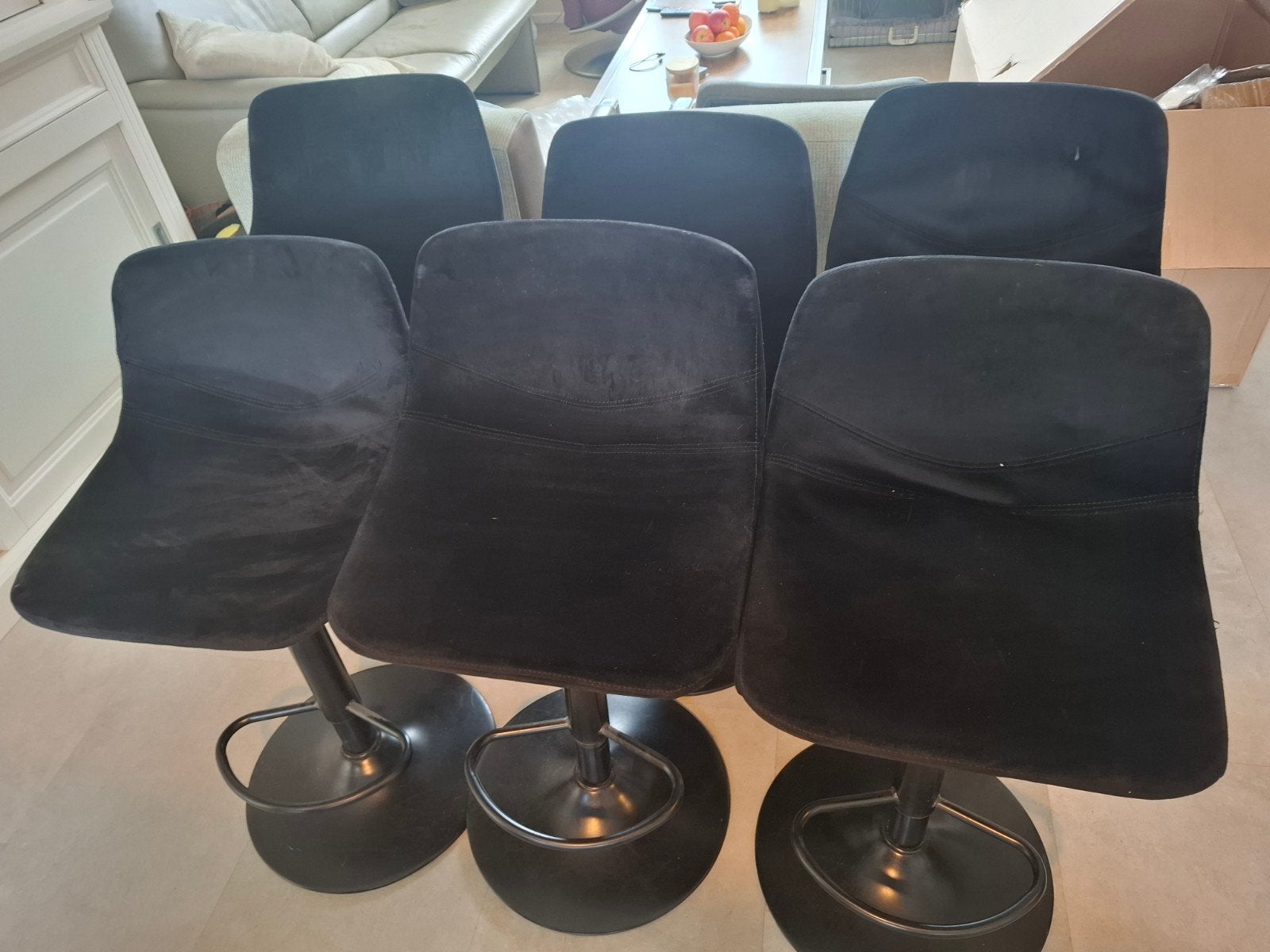 barkrukken  6 stuks, Ophalen, 60 tot 90 cm, Metaal, Gebruikt