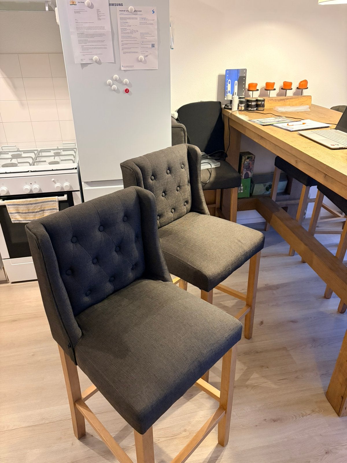 6 barkrukken CLP Cassandra, Ophalen, Met voetsteun, 60 tot 90 cm, Hout