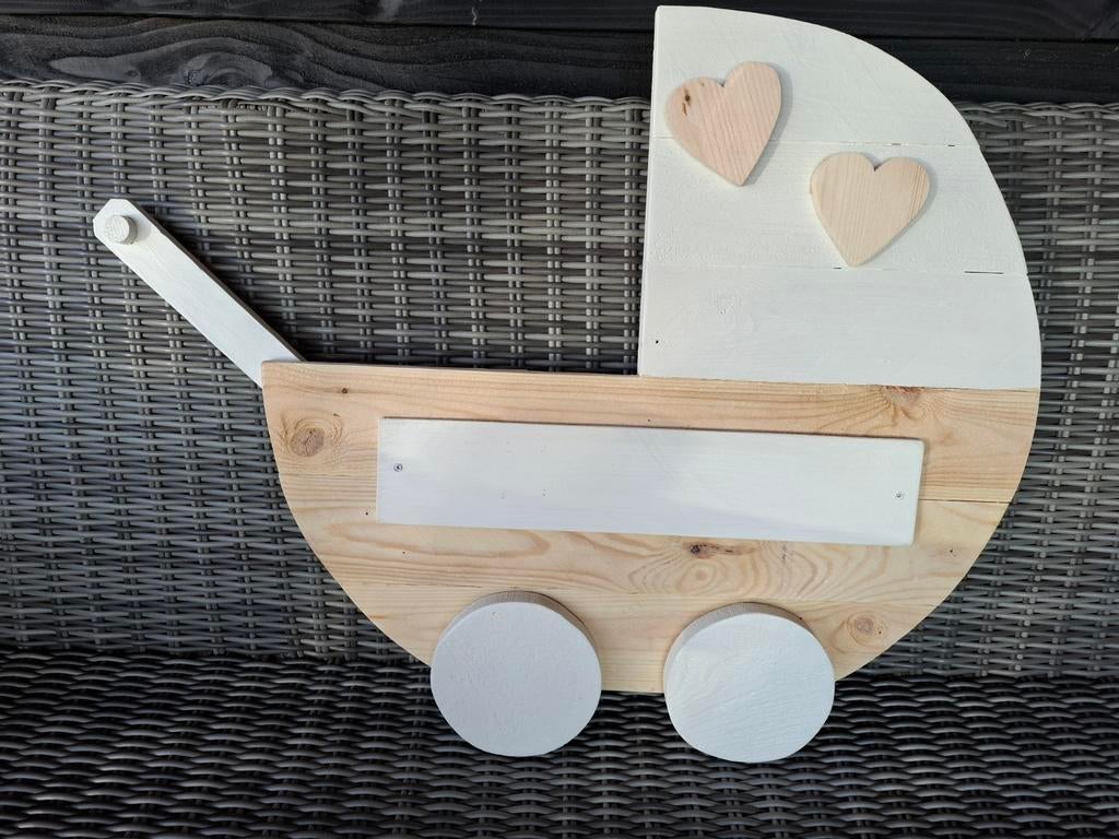 Geboortebord kinderwagen met naam te huur, Ophalen, Nieuw
