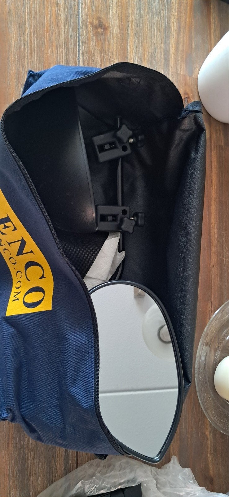 Milenco caravan spiegels in hoes, Caravans en Kamperen, Ophalen of Verzenden, Gebruikt