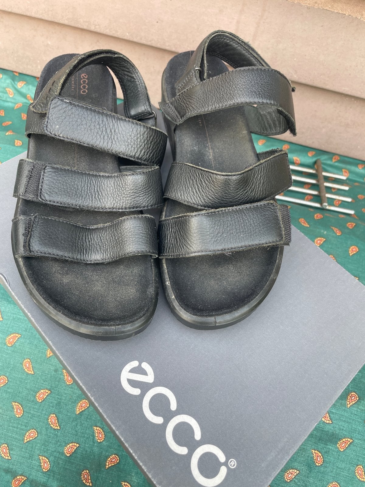 Ecco sandalen maat 40 zwart, Ophalen of Verzenden, Gedragen, Zwart, Sandalen of Muiltjes