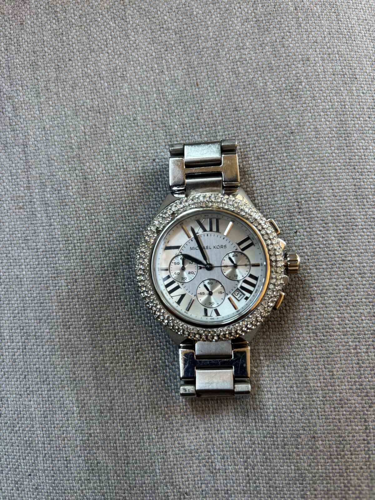 Michael Kors horloge met strass steentjes, Overige merken, Staal, Polshorloge, Ophalen of Verzenden