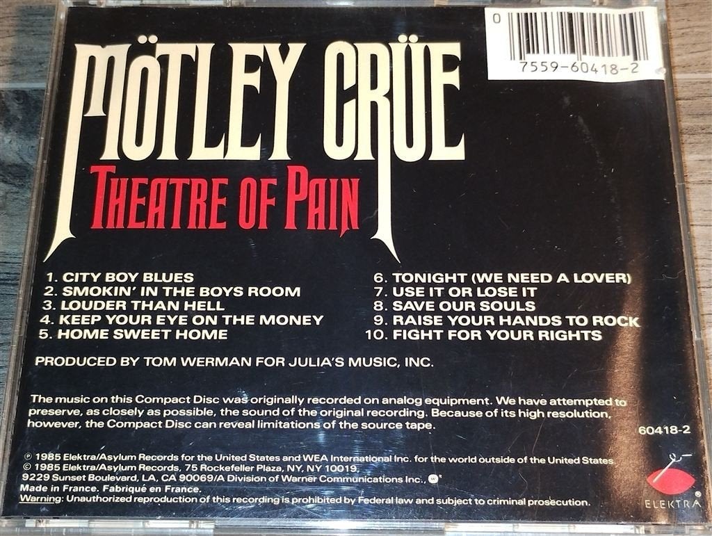 Mötley Crüe ‎- Theatre Of Pain [1985], Ophalen of Verzenden, Zo goed als nieuw