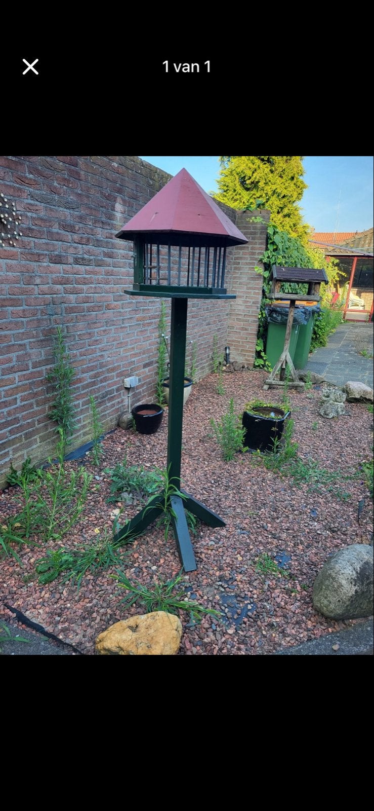 Vogelhuisje op standaard - Ideaal voor kleine vogels, Ophalen, Gebruikt