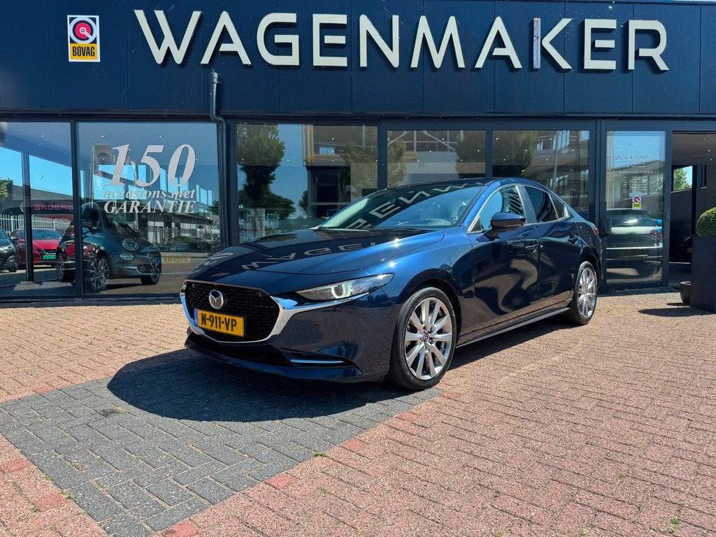 Mazda 3 2.0 e-SkyActiv-X M Hybrid 180 Luxury AUT|NAV|ACC|NAP, Auto's, Mazda, 4 cilinders, Blauw, Bedrijf, 19 km/l