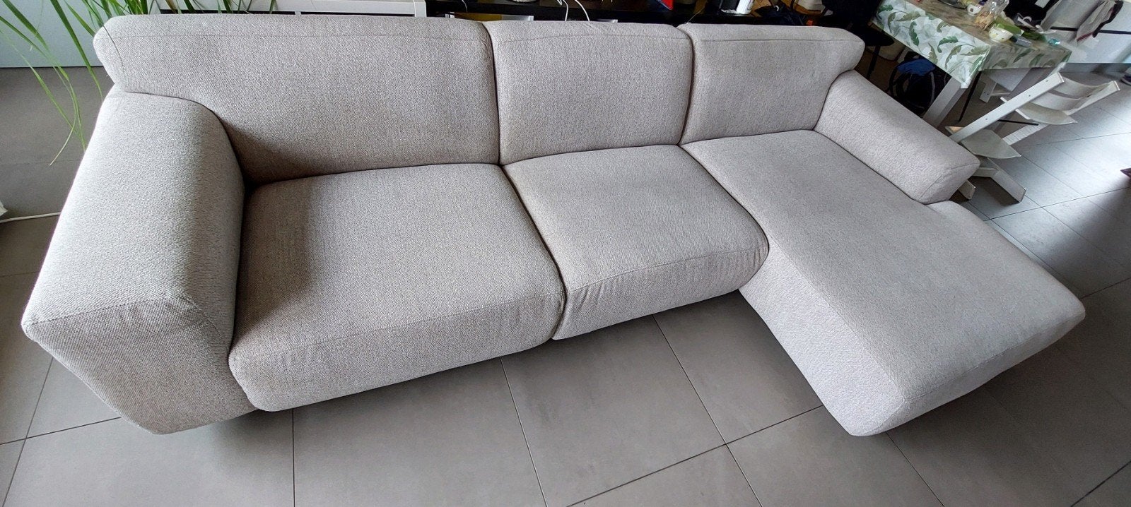 Moderne Furninova Hoekbank met Chaise Longue, Ophalen, 250 tot 300 cm, Gebruikt, 100 tot 125 cm