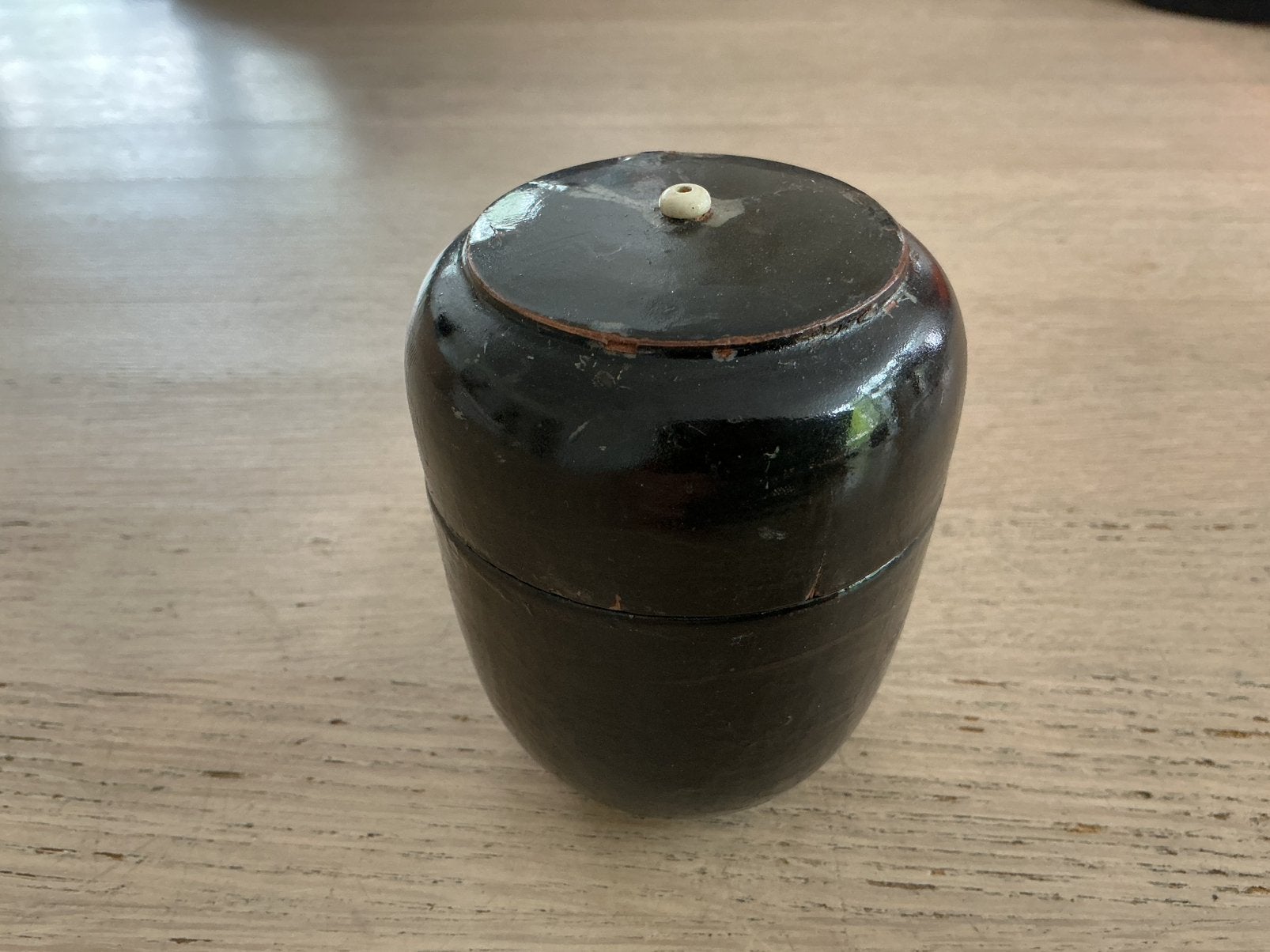Antiek kluwenpotje voor garen. Antiek garenpotje dun garen, Ophalen of Verzenden