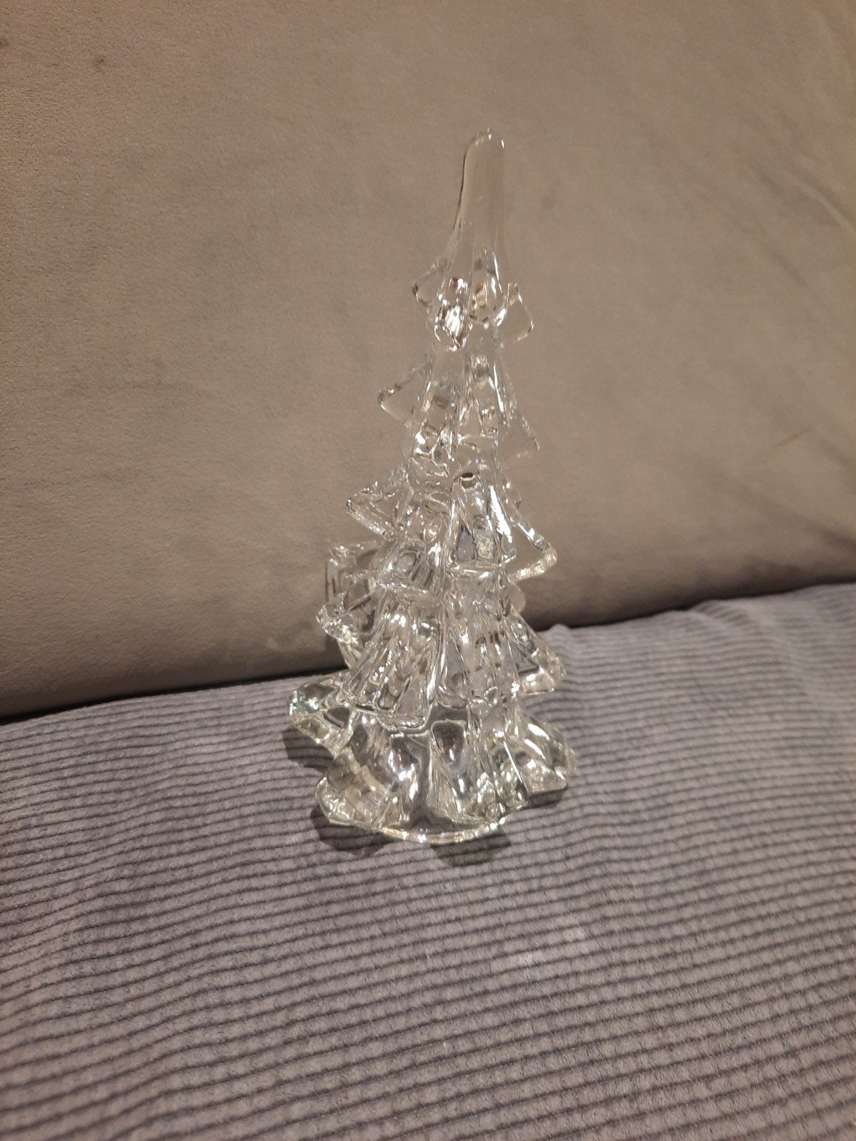Glazen Kerstboom met Kaarshouder, Ophalen of Verzenden, Gebruikt, Glas, Kandelaar
