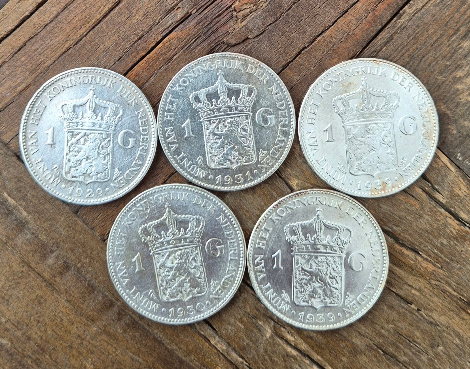 Zilveren 1 gulden Wilhelmina munten, 1 gulden, Zilver, Ophalen of Verzenden, Koningin Wilhelmina