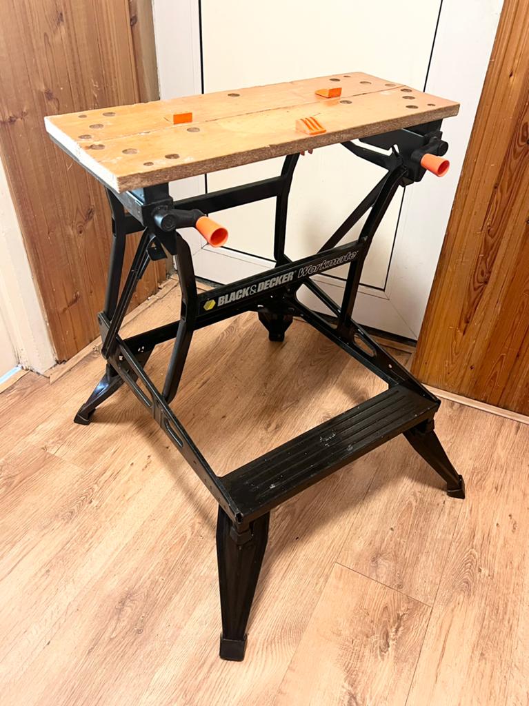 Black & Decker Workmate inklapbare werkbank, Ophalen of Verzenden, Gebruikt, 70 tot 120 cm, Bankschroef