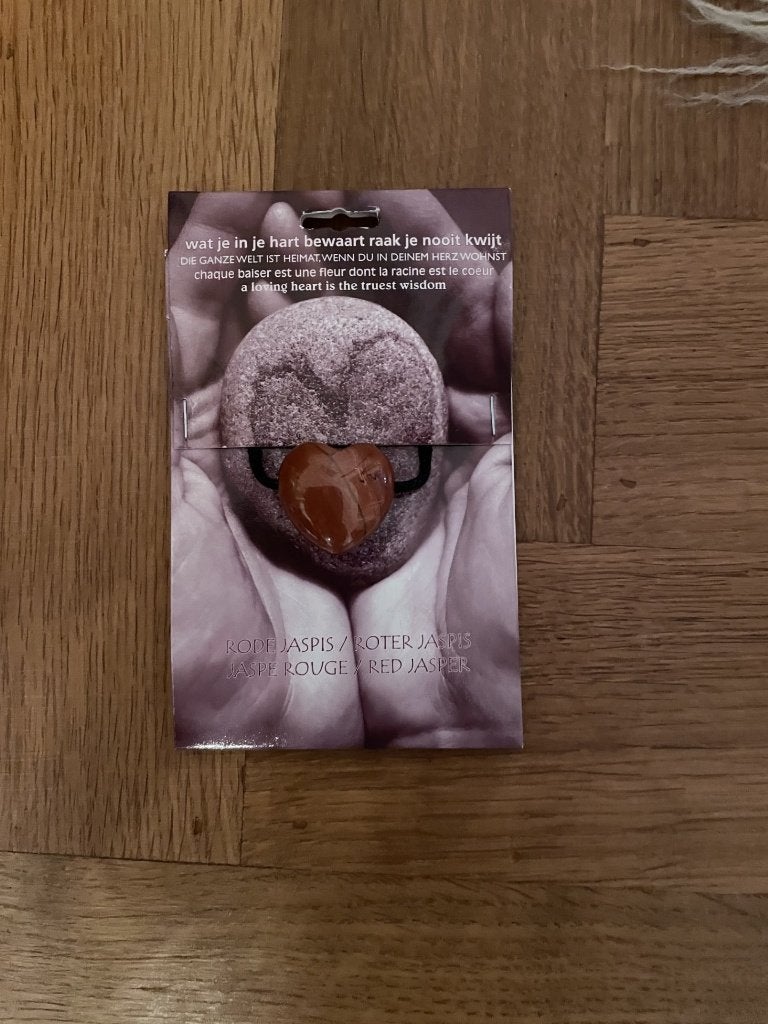 Natuurstenen hart aan veter /nieuw/rode jaspis, Sieraden, Tassen en Uiterlijk, Ophalen of Verzenden, Nieuw, Rood, Steen of Mineraal