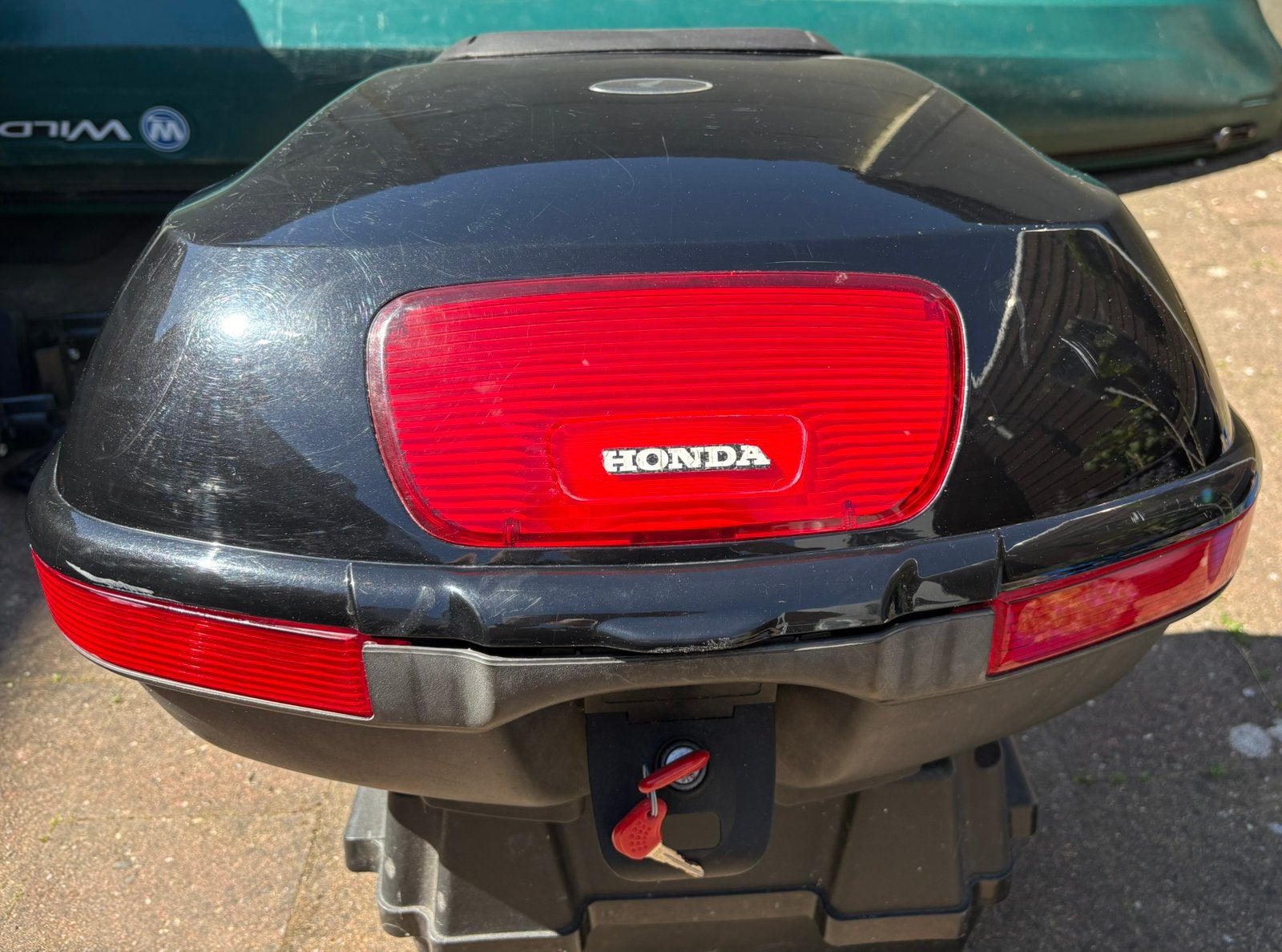 Honda topkoffer incl adapterplaat tbv Varadero XL1000, Motoren, Verzenden, Gebruikt