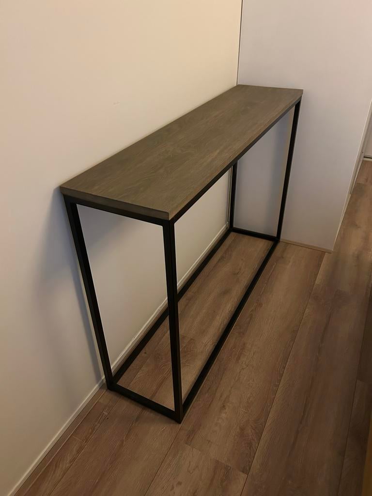Eikenhouten sidetable - 120x30x80 cm - Goede staat, Ophalen, Gebruikt, 100 tot 150 cm, Eikenhout