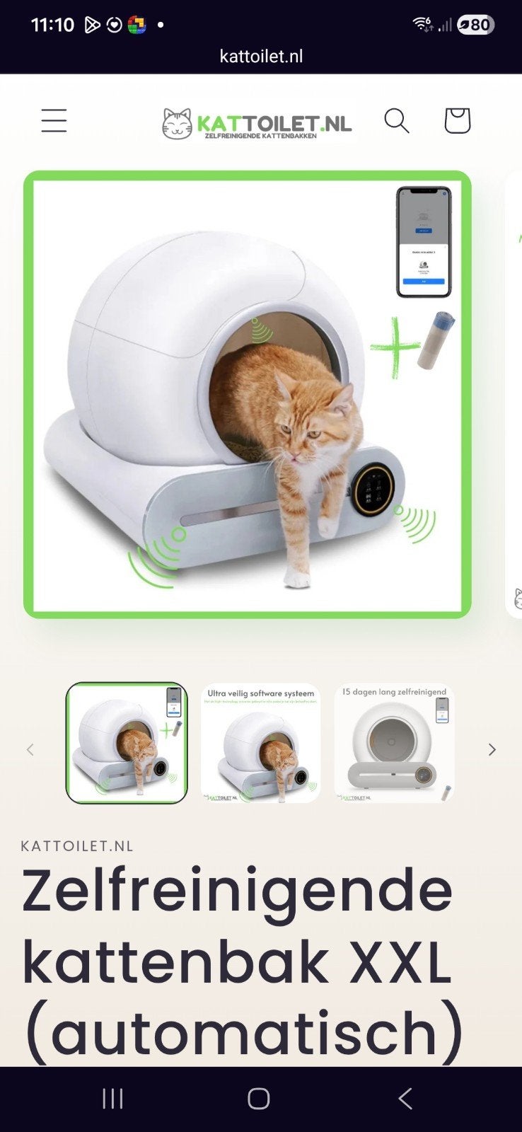 Zelfreinigende kattenbak XXL, Dieren en Toebehoren, Kattenbakken, Ophalen