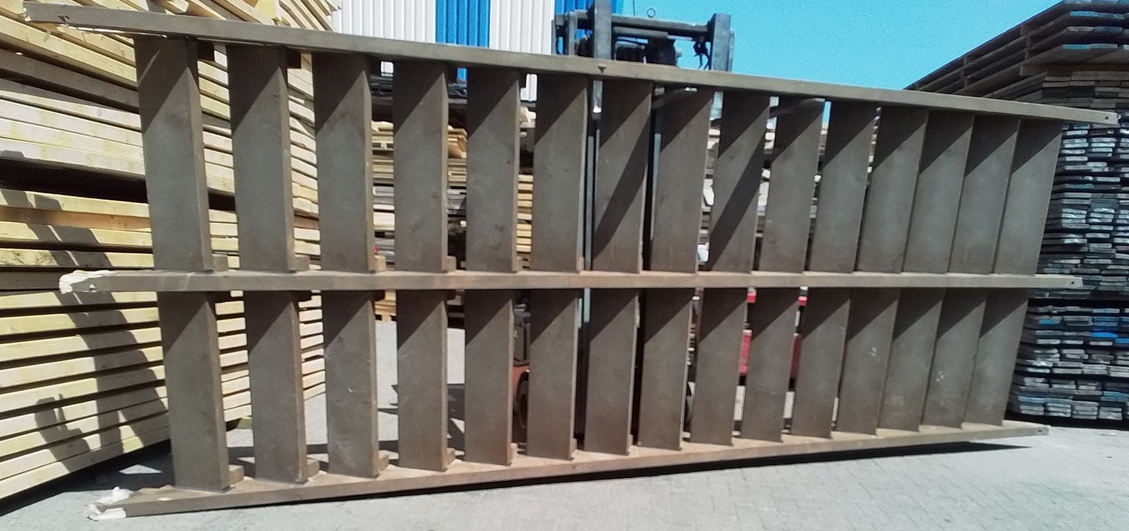 Grote zware dubbele houten trap, Ophalen, Gebruikt, Trap