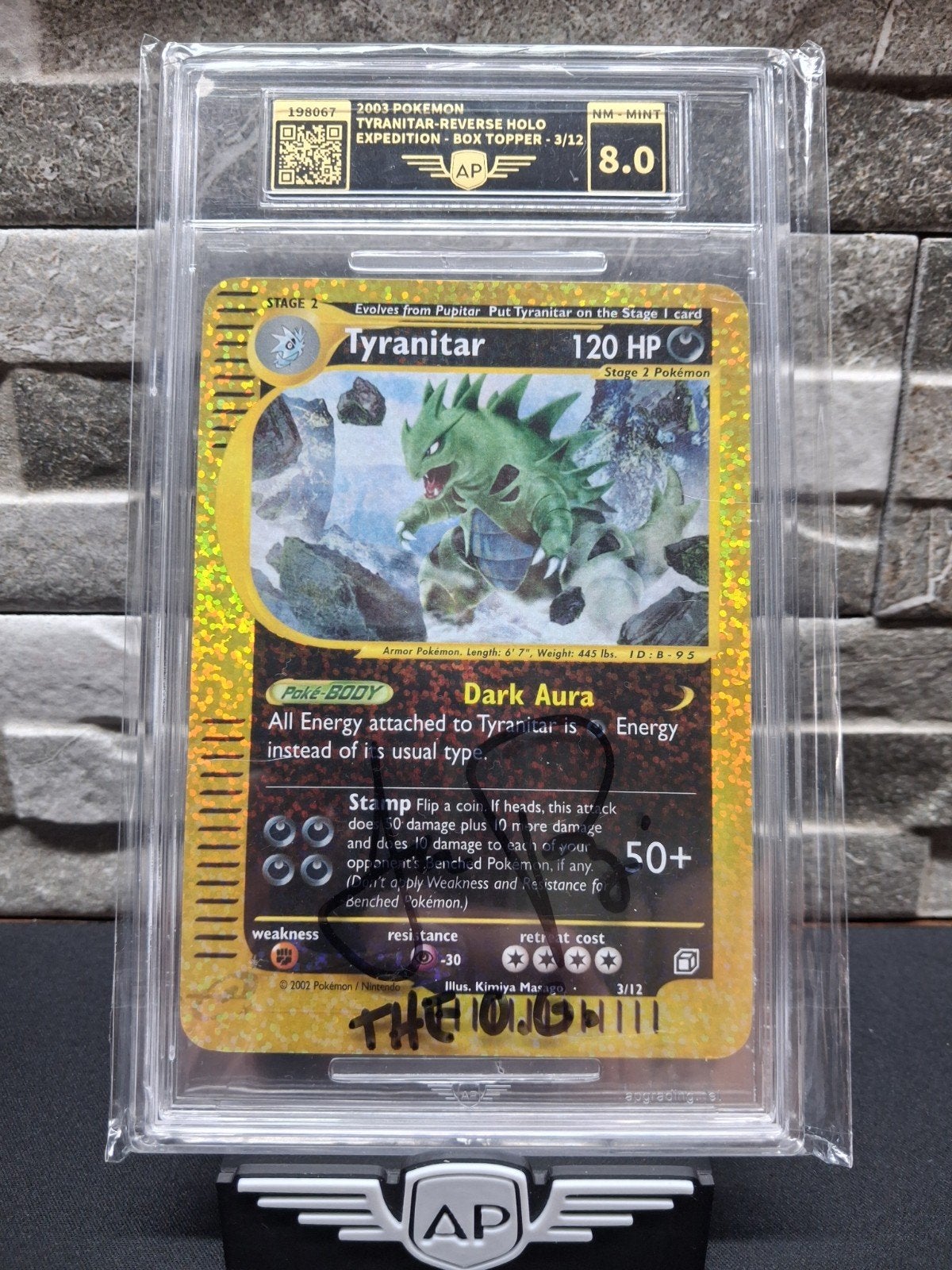 Tyranitar Reverse Holo Expedition Box Topper 2003 AP 8, Ophalen of Verzenden, Zo goed als nieuw