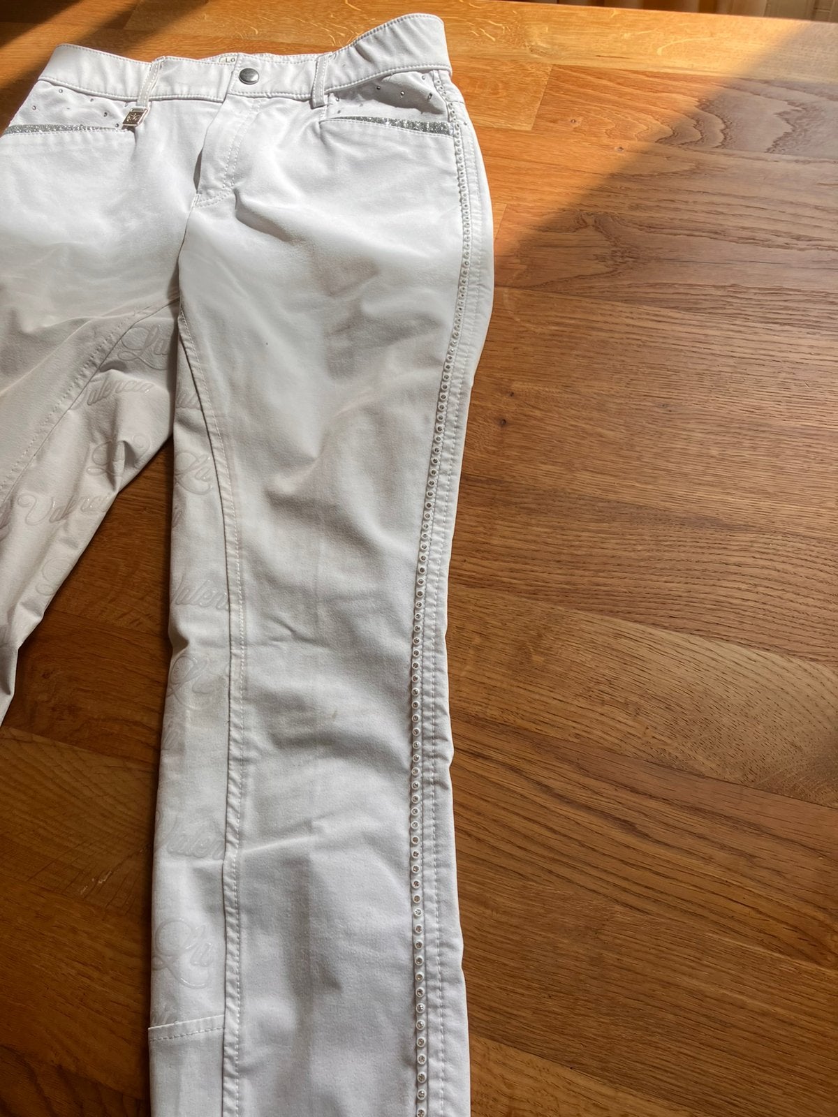 Witte paardrijbroek La Valancio maat 164, Ophalen of Verzenden, Zo goed als nieuw, Kinderen, Onderkleding
