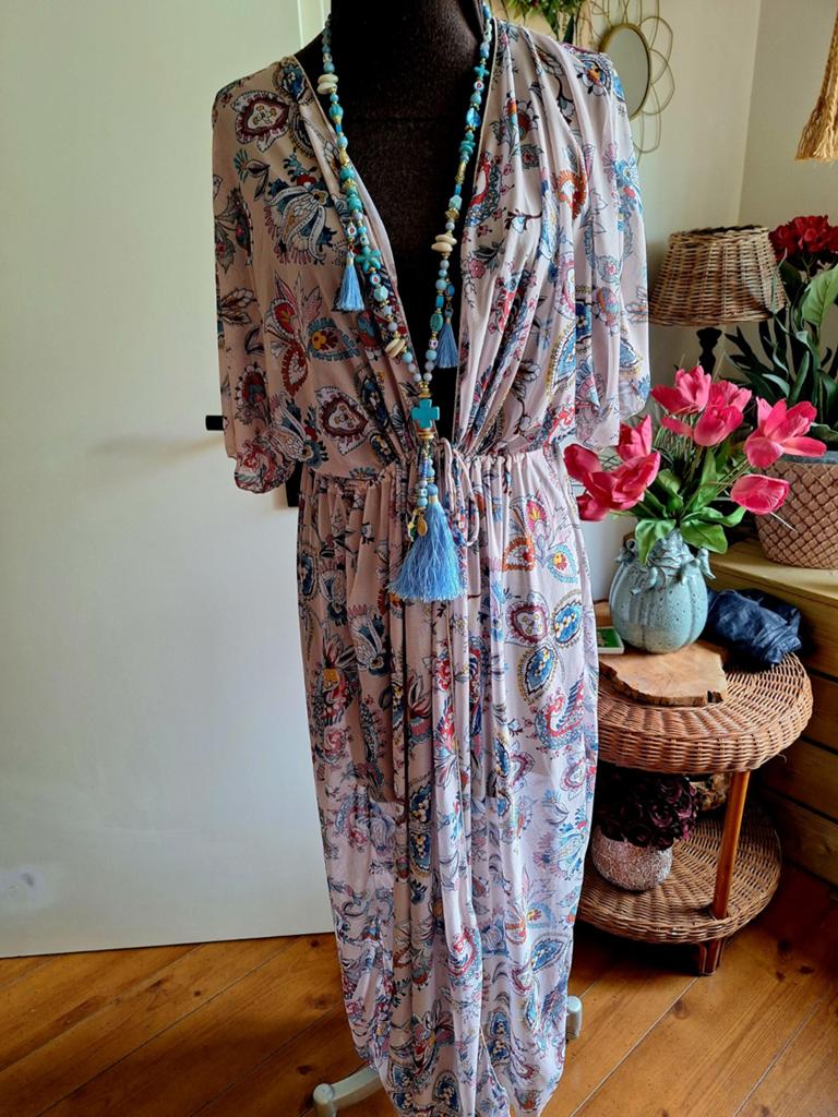 Jurk kimono kreukvrij stretch  xxl 46 48 50 52  54, Ophalen of Verzenden, Zo goed als nieuw, Jurk