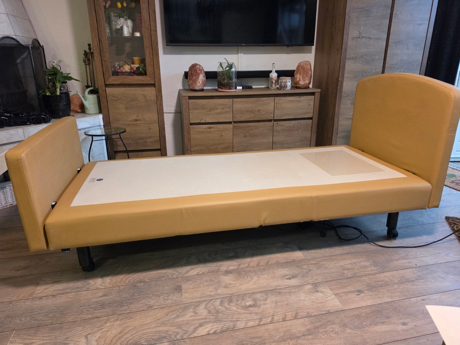 Draadloos elektrisch verstelbare Pullman boxspring, Ophalen, Overige maten, Stof, Overige maten