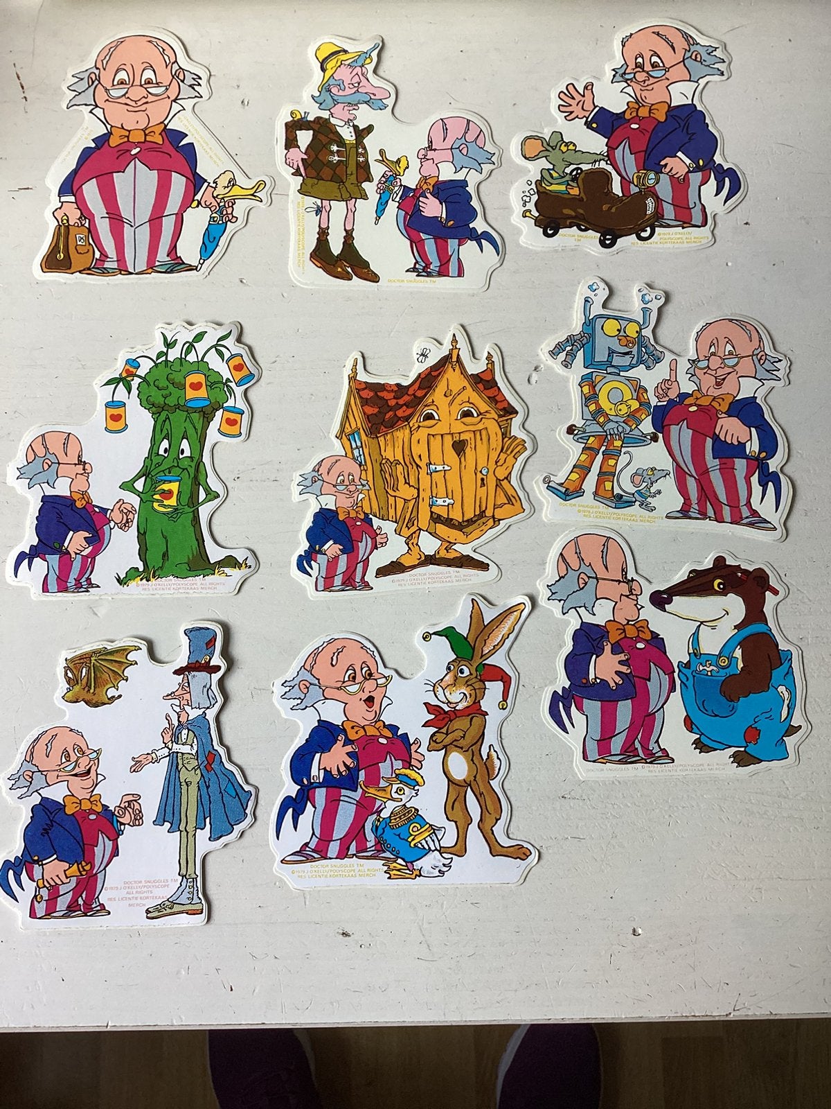 Setje stickers Dr Snuggles (strip), Verzamelen, Verzenden, Zo goed als nieuw, Strip of Tekenfilm