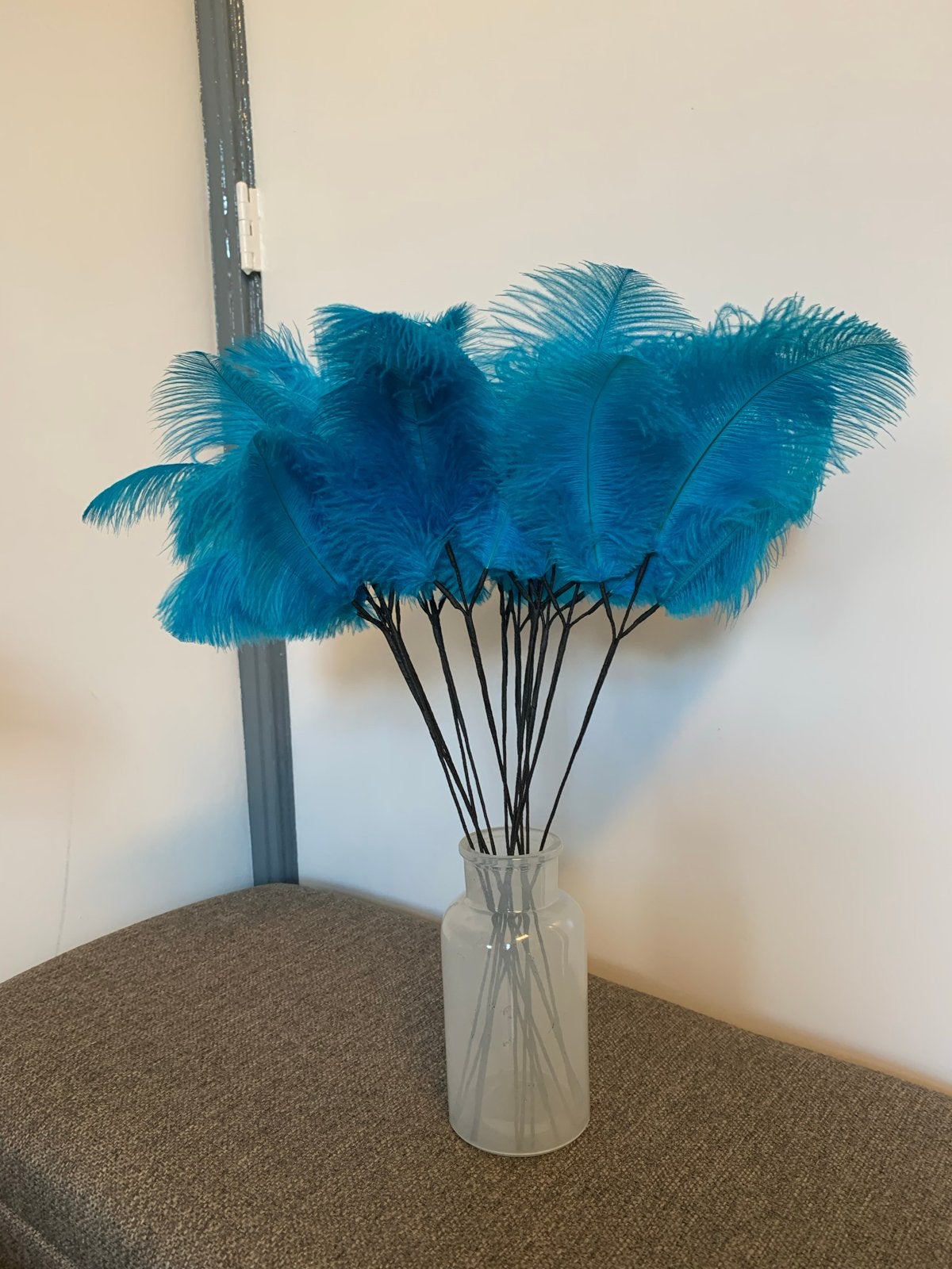 Decoratieve Struisvogelveren op steel - Diverse kleuren, Ophalen of Verzenden, Nieuw, Meerkleurig, Natuurlijk materiaal
