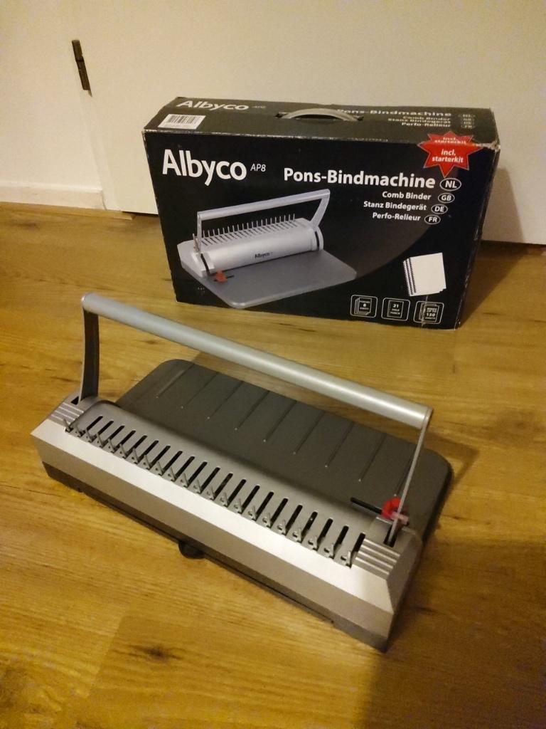 Albyco AP8 Pons-Bindmachine - inbindmachine inbinder, Diversen, Ophalen of Verzenden, Zo goed als nieuw