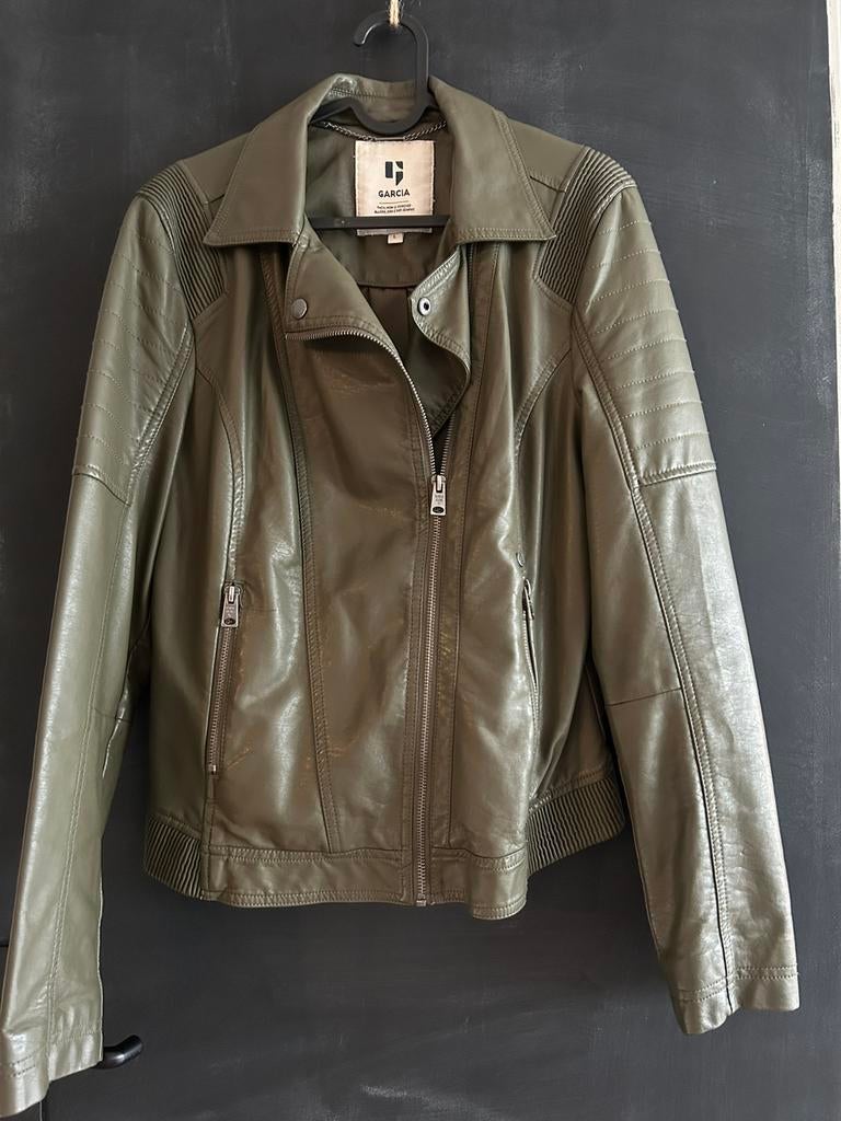 Garcia mosgroen biker model damesjasje L /40 nepleer, Ophalen of Verzenden, Zo goed als nieuw, Maat 38/40 (M), Groen