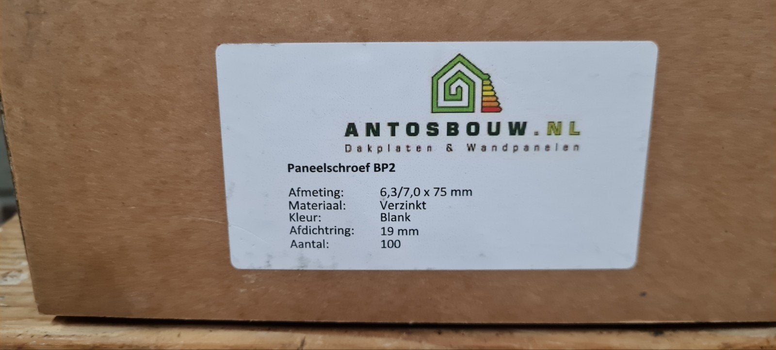 Antosbouw Paneelschroef BP2 - Verzinkt 6.3/7.0 x 75 mm, Ophalen, Nieuw, 50 tot 100 mm, Schroeven