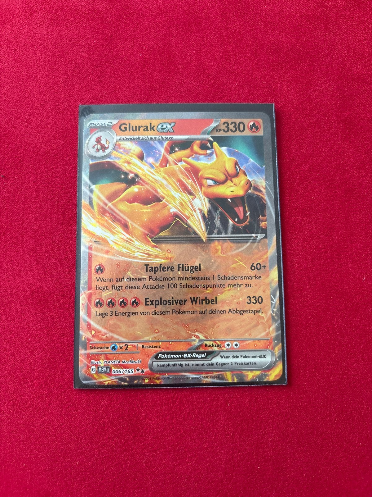 Pokémon Glurak EX 006/165 - Zeldzame Kaart, Hobby en Vrije tijd, Ophalen of Verzenden, Zo goed als nieuw, Losse kaart