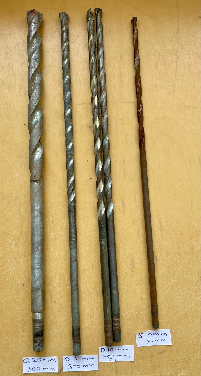 Vijf steenboren met diverse diameters, Ophalen of Verzenden, Gebruikt, Overige typen