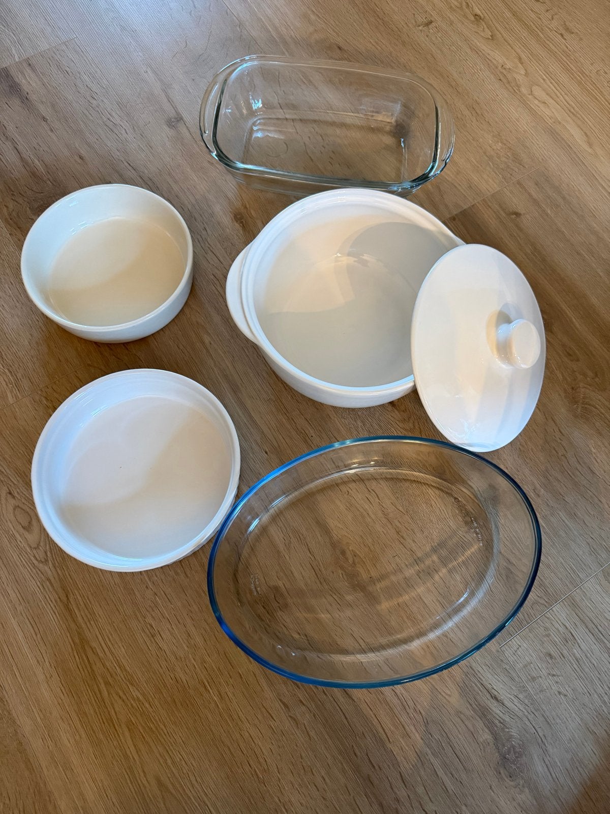 Diverse Ovenschalen en serveer schaal, Ophalen, Wit, Glas, Overige typen
