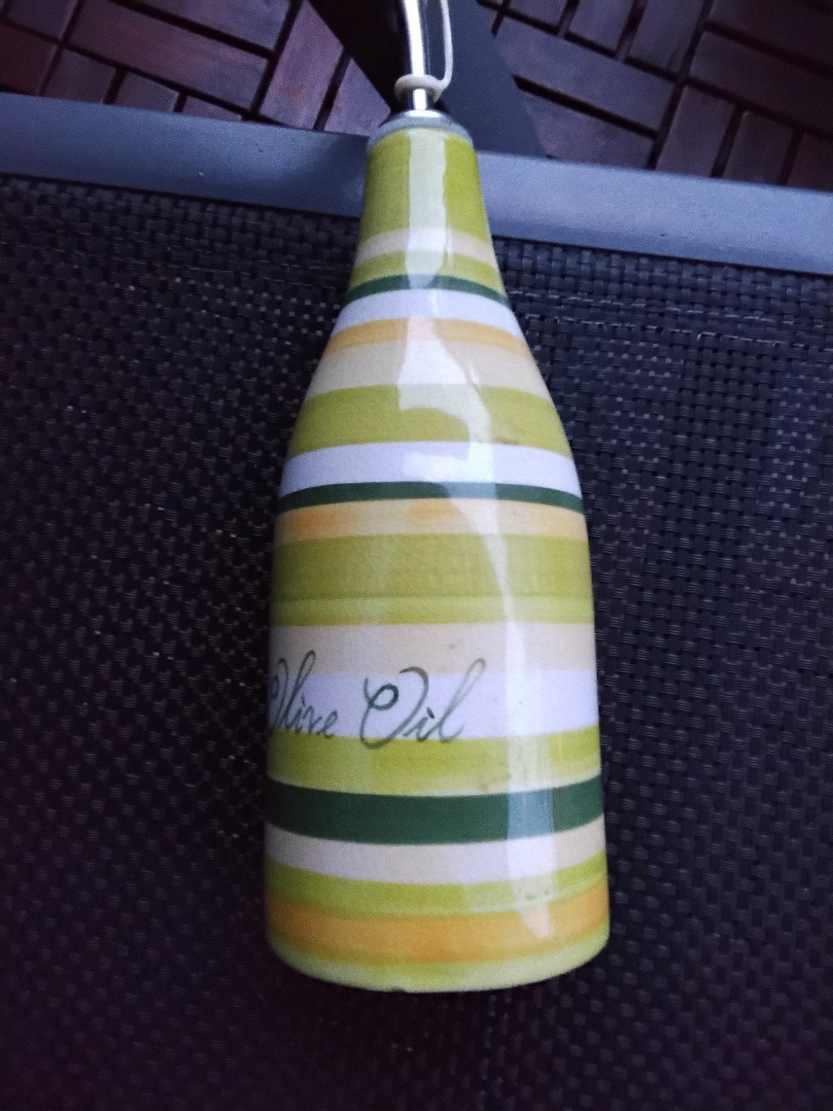 Olijfolie flesje van keramiek - Inter Ezzo hoogte 25cm, Overige typen, Nieuw, Ophalen of Verzenden, Steen/keramiek