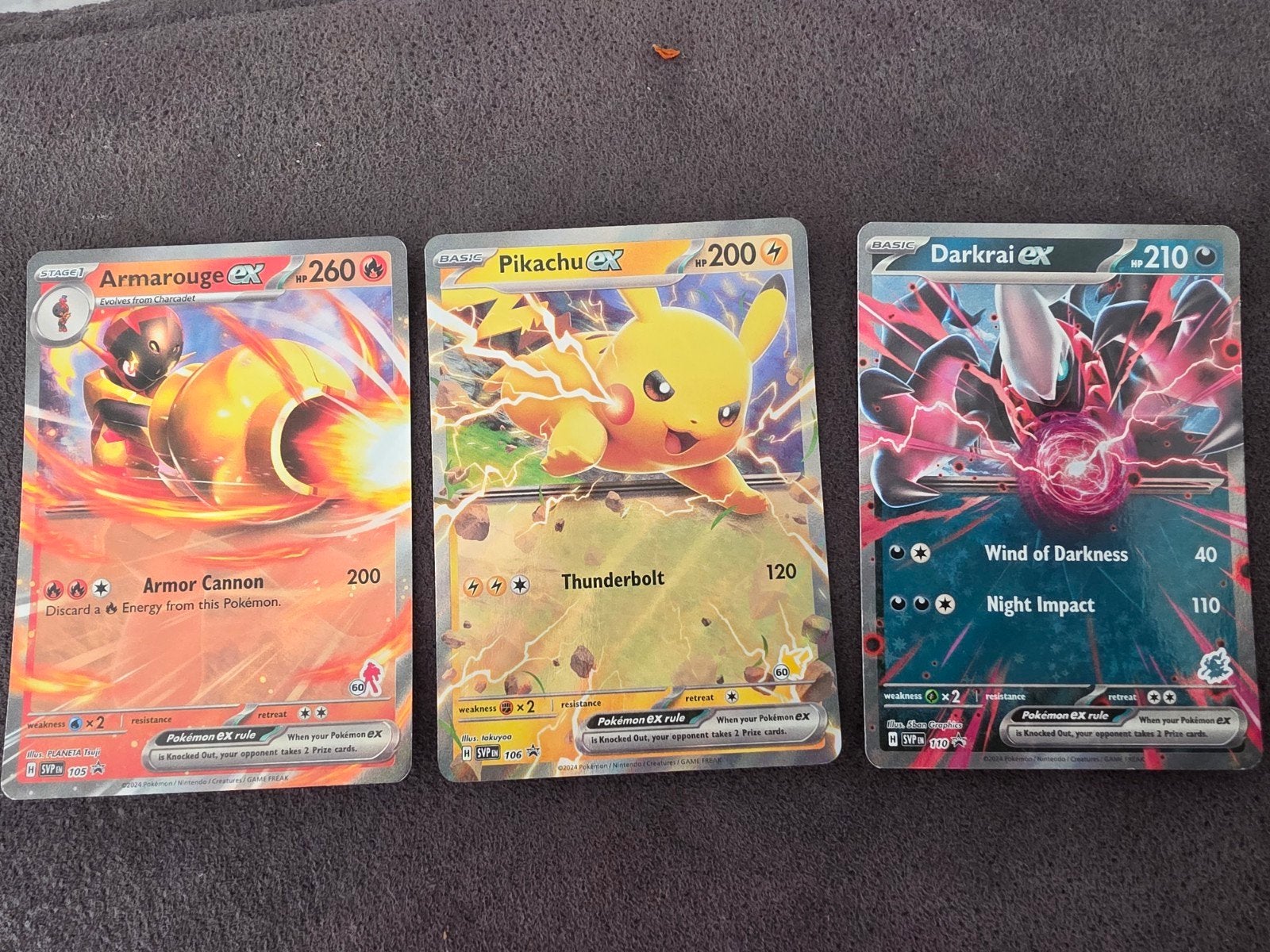 Pokémon EX Kaarten: Pikachu, Darkrai, Armarouge, Ophalen of Verzenden, Gebruikt, Meerdere kaarten