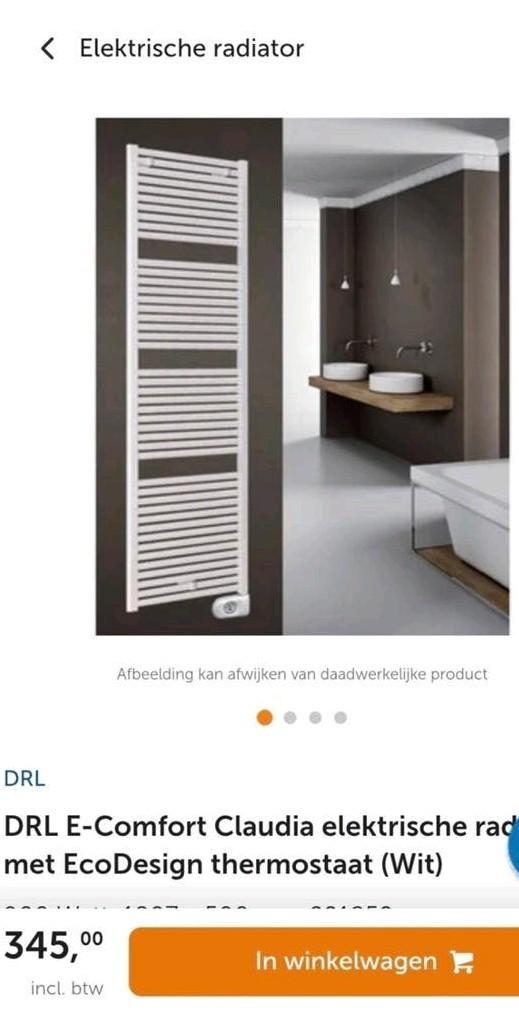 DRL Claudia elektrische radiator 1.80x0.50m 900W Wit, Ophalen, Radiator, Nieuw, Minder dan 60 cm