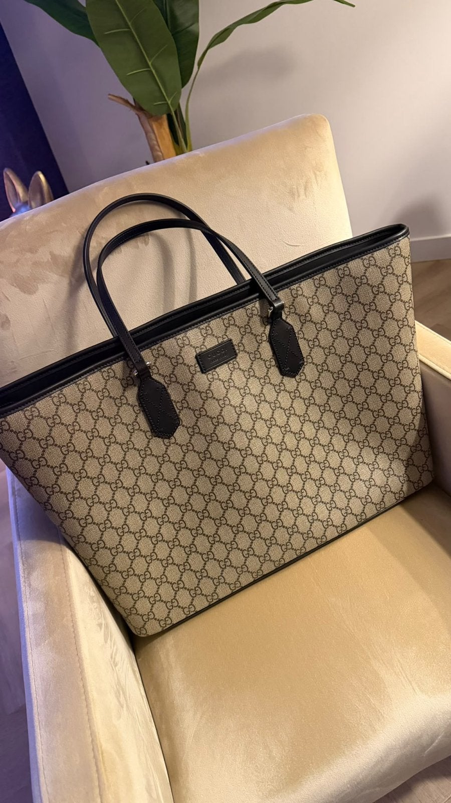 Gucci GG Supreme Tote Tas - Zo goed als nieuw, Ophalen of Verzenden, Zo goed als nieuw, Bruin, Shopper