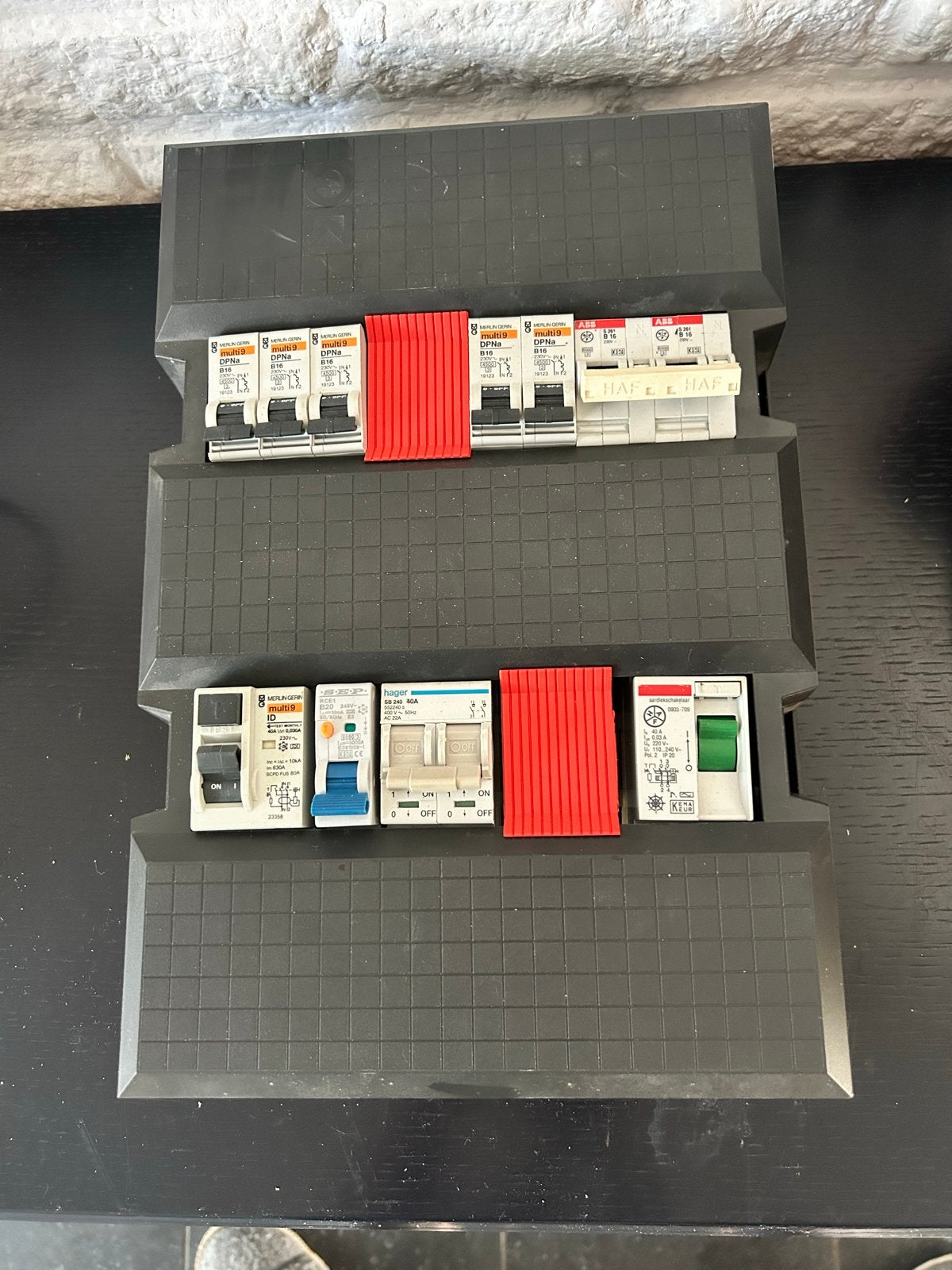 Complete ABB Hafonorm groepenkast met Hager aardlekschakelaa, Ophalen of Verzenden, Gebruikt, ABB, Groepenkast