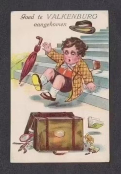 Valkenburg Goed te Valkenburg aangekomen 1932, Indië., Verzamelen, Ansichtkaarten | Nederland, Ophalen of Verzenden, 1920 tot 1940