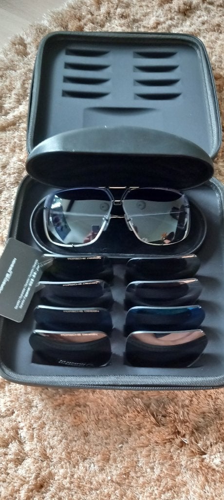 Porsche Design Zonnebril met verwisselbare glazen, Overige merken, Zonnebril, Blauw, Ophalen of Verzenden