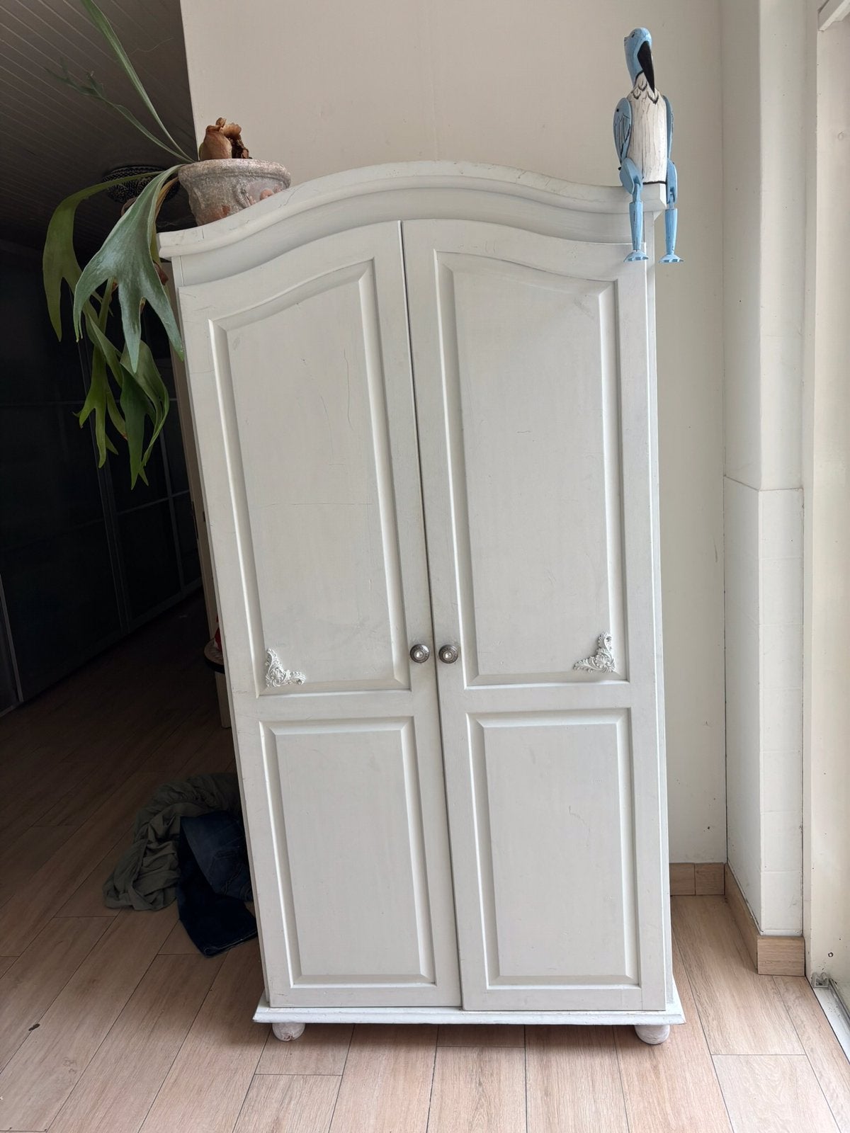 Witte kledingkast met twee deuren - 186x92x60 cm, Ophalen, Gebruikt, 50 tot 100 cm, 150 tot 200 cm