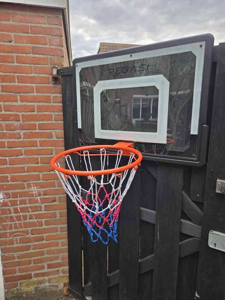 Basketbalring met bord - Pegasi, Sport en Fitness, Ophalen of Verzenden, Gebruikt, Ring, Bord of Paal