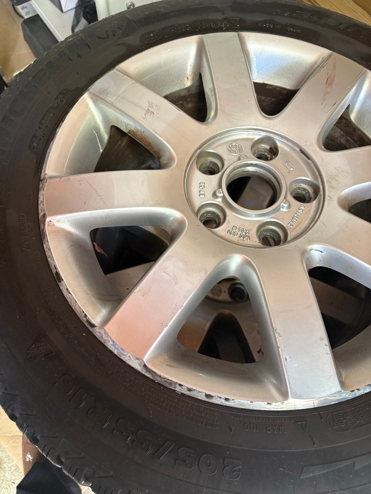 Michelin Winterbanden 205/55 R16 op velg, Ophalen, Gebruikt, 16 inch, Banden en Velgen