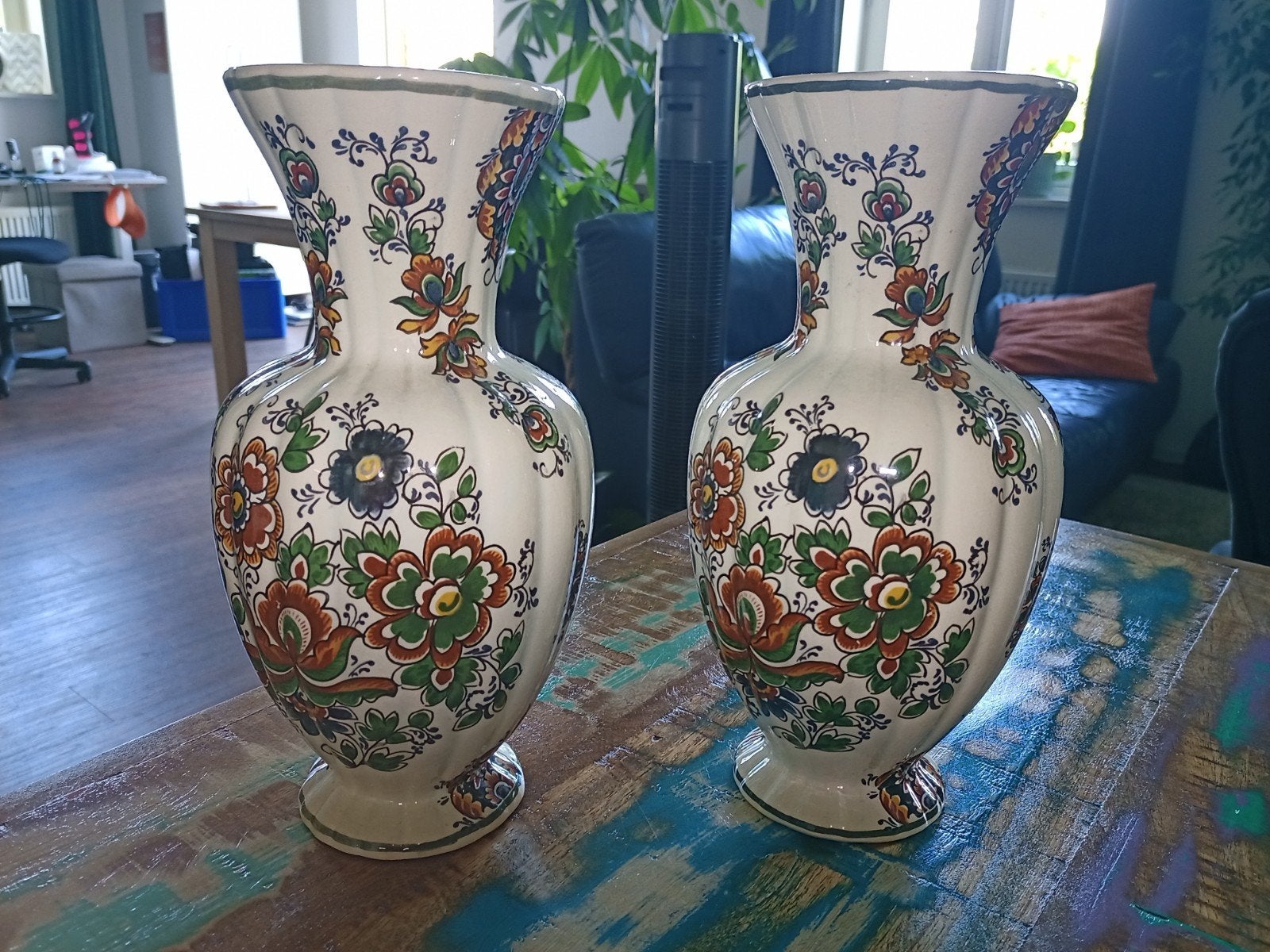 Set van 2 H. Bequet handgemaakte vazen uit België, Antiek en Kunst, Ophalen of Verzenden